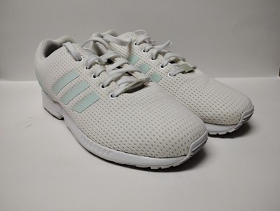 Adidas ZX Flux White Light Green Mesh Womens Athletic Shoes Size 8