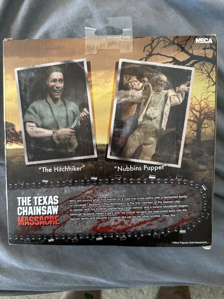 Juego de figuras de acción NECA Texas Chainsaw Massacre Hitchhiker and Nubbins Sawyer nuevo en caja Foto 2 de 2
