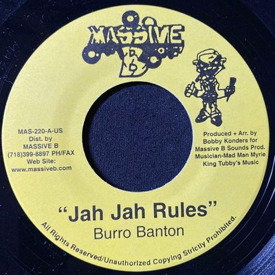 Jah Jah Rules Burro Banton 7'' Vinyl Reggae Dancehall Good Condition