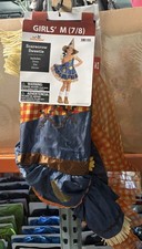 Scarecrow Sweetie Costume Size M 7 8 Dress Hat Gloves Celebrate Halloween