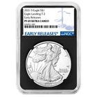 2021-S $1 1-oz T-2 Proof American Silver Eagle NGC PF69UC ER Blue Label Retro
