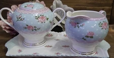 Vintage Creamer And Sugar Set Vivian By Maxcera Tea Time Cool Gift Shower Party