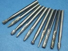 10 Pcs SET 3mm Tungsten Carbide Rotary Drill Burrs (2.35mm) 3/32" Shank