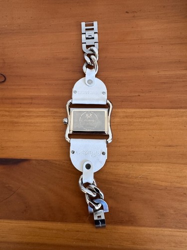 Reloj Ed Hardy Vintage Victoria Rosa Acero Inoxidable Cuero Blanco Necesita Batería - Imagen 7 de 14