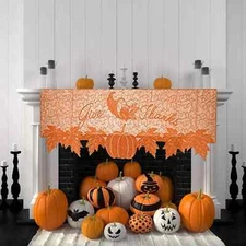 Camlinbo Fall Thanksgiving Decor Fireplace Scarf 20 x 60 Inch Brown Mantle...