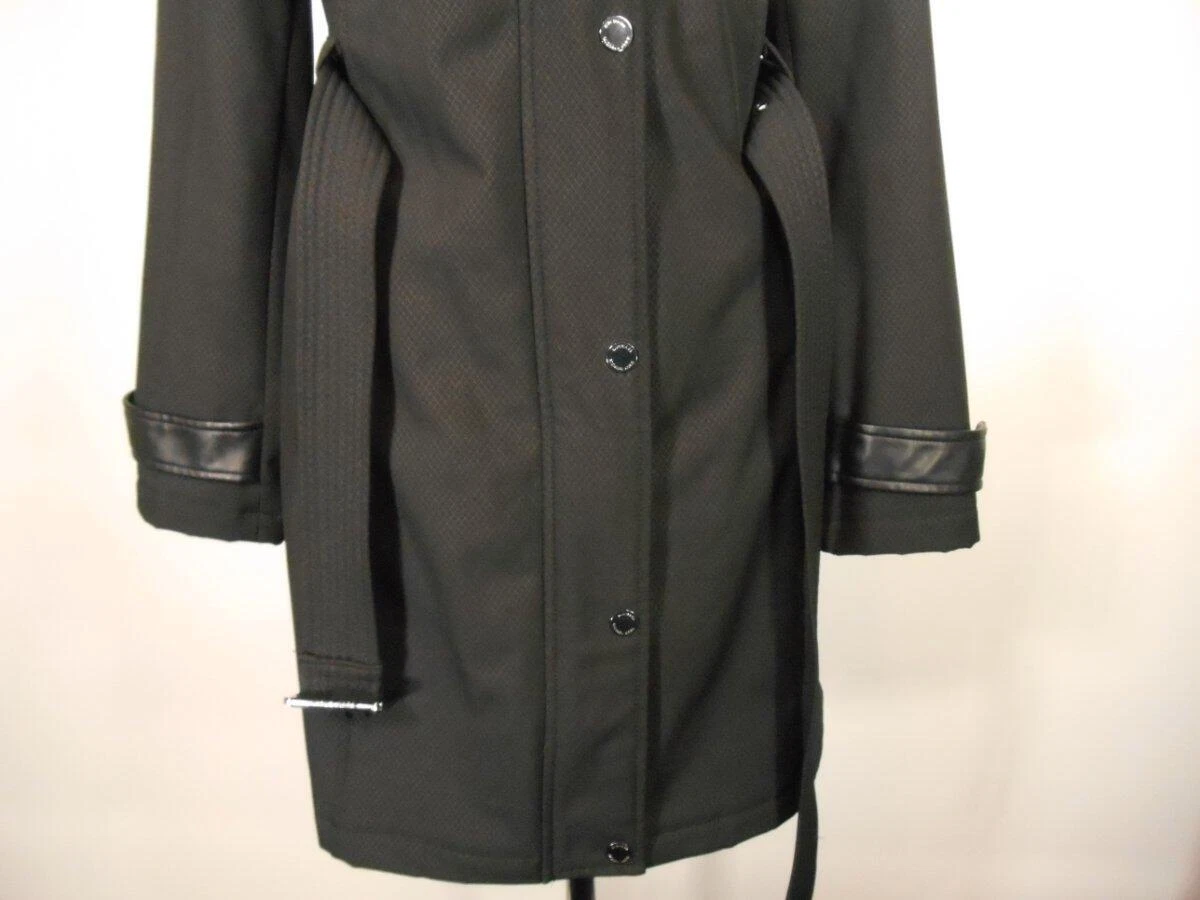 Bellissimo trench donna piccolo Michael Kors nero foderato zip e bottoni a pressione