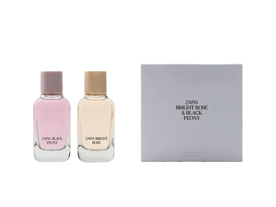 Zara Bright Rose & Black Peony Eau de Parfum Damenduft 2x 100ml 3,4 Oz Neu