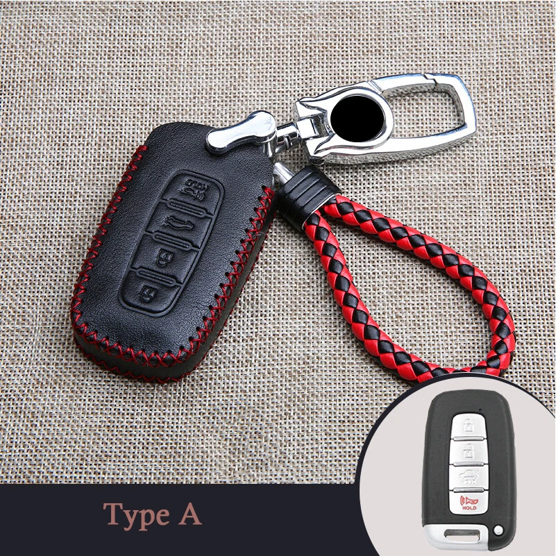 Funda de cuero real para llave de coche para Hyundai Elantra Sonata Tucson para KIA Sedona Foto 4 de 4