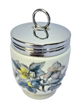Royal Worcester  Egg Coddler Floral Blue Pink Yellow Flowers England