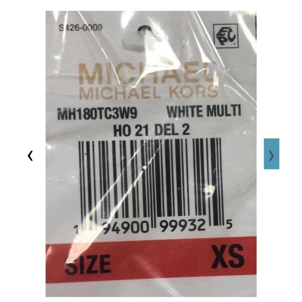 Abito donna Michael Michael Kors cotone spalle scoperte con polsini legati taglia XS nuovo con etichette