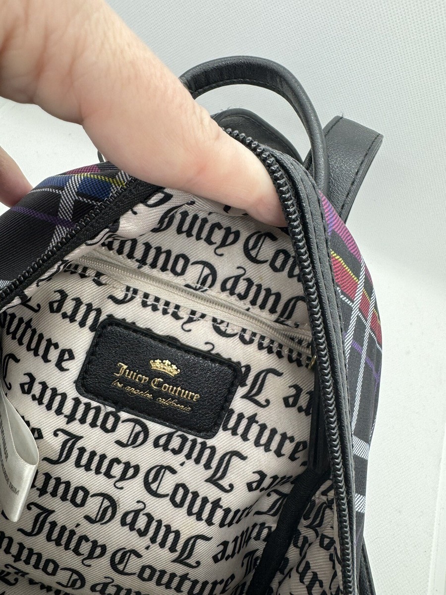 juicy couture plaid racer stripe mini backpack Miss Bow Backpack, Pink Flash Faux Leather with Embossed Logo & Front Zip Pocket : Clothing, Shoes & Jewelry go adventures Juicy Couture Plaid Mini Backpack