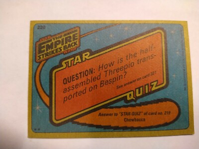 1980 Star Wars Empire Strikes Back 3 NM NEW OLD STOCK