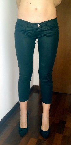 Pantaloni donna skinny, cerati, nero, by MANGANO, Tg.30 (44) | eBay