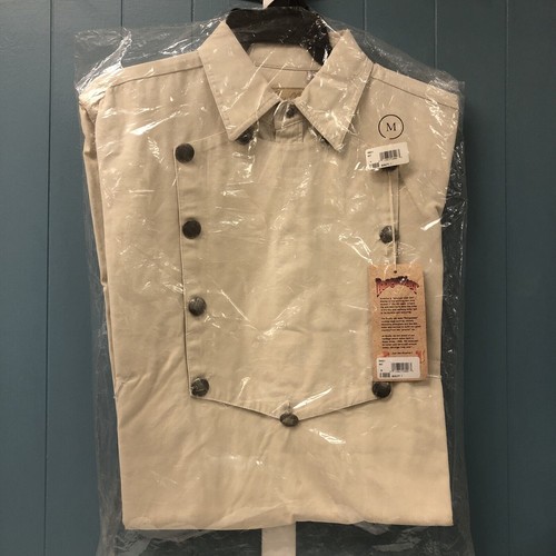 IVORY Scully RangeWear Mens 100% Cotton Concho L/S Western Bib Shirt M Medium - Picture 2 of 5