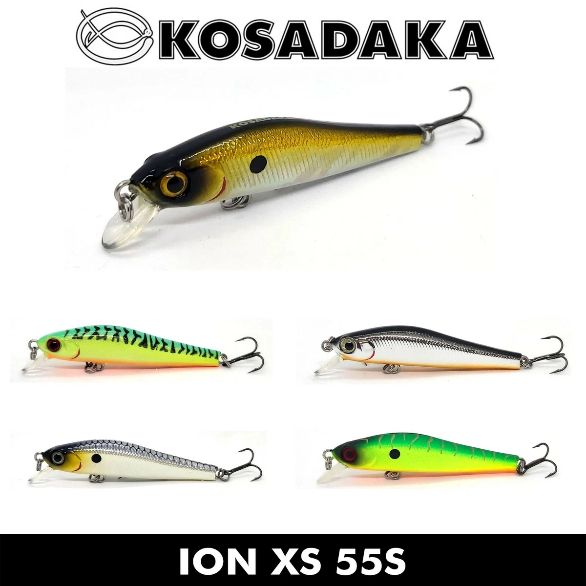 KOSADAKA PHANTOM ION XS 55S SINKING FISHING BAIT MINNOW LURE 55mm 4.1g