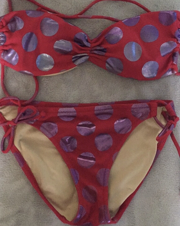 Victoria Secret String Bikini set XS Top And Bottom Red