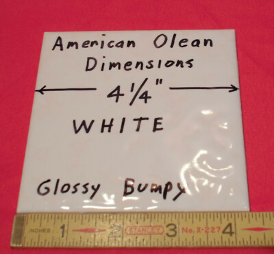 1 pc. *Dimensions White* Bumpy Glossy Ceramic Tile by American Olean 4-1/4''