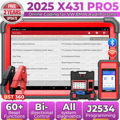 2025 LAUNCH X431 PRO 5 PAD V+ Car Diagnostic Scanner Tool Programming Key Coding