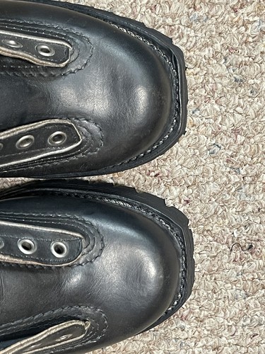 Boot & Shoe Worker’s Union Mens Black Leather Work Boots 6.5D Vibram Depose Sole - Picture 14 of 15