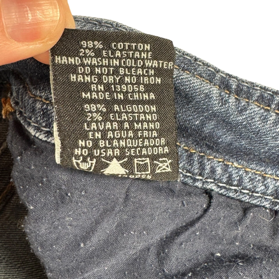 Pantalones Cortos de Denim Grace in LA Embellecidos Dobladillo Deshilachado Azul Talla 29 Punto Pesado Y2K Foto 4 de 4