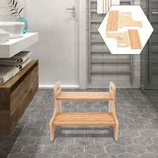 15.75*14.96*12.99in 2-storey Stool Elderly/ Child High Beds Stool Ladder Benches