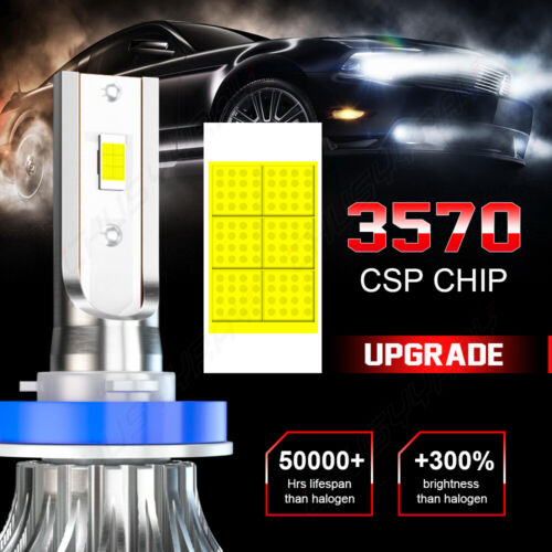 For Lexus ES350 2010-2012 CSP LED Headlight Fog Light Bulbs Kit 6000K White - Picture 10 of 14