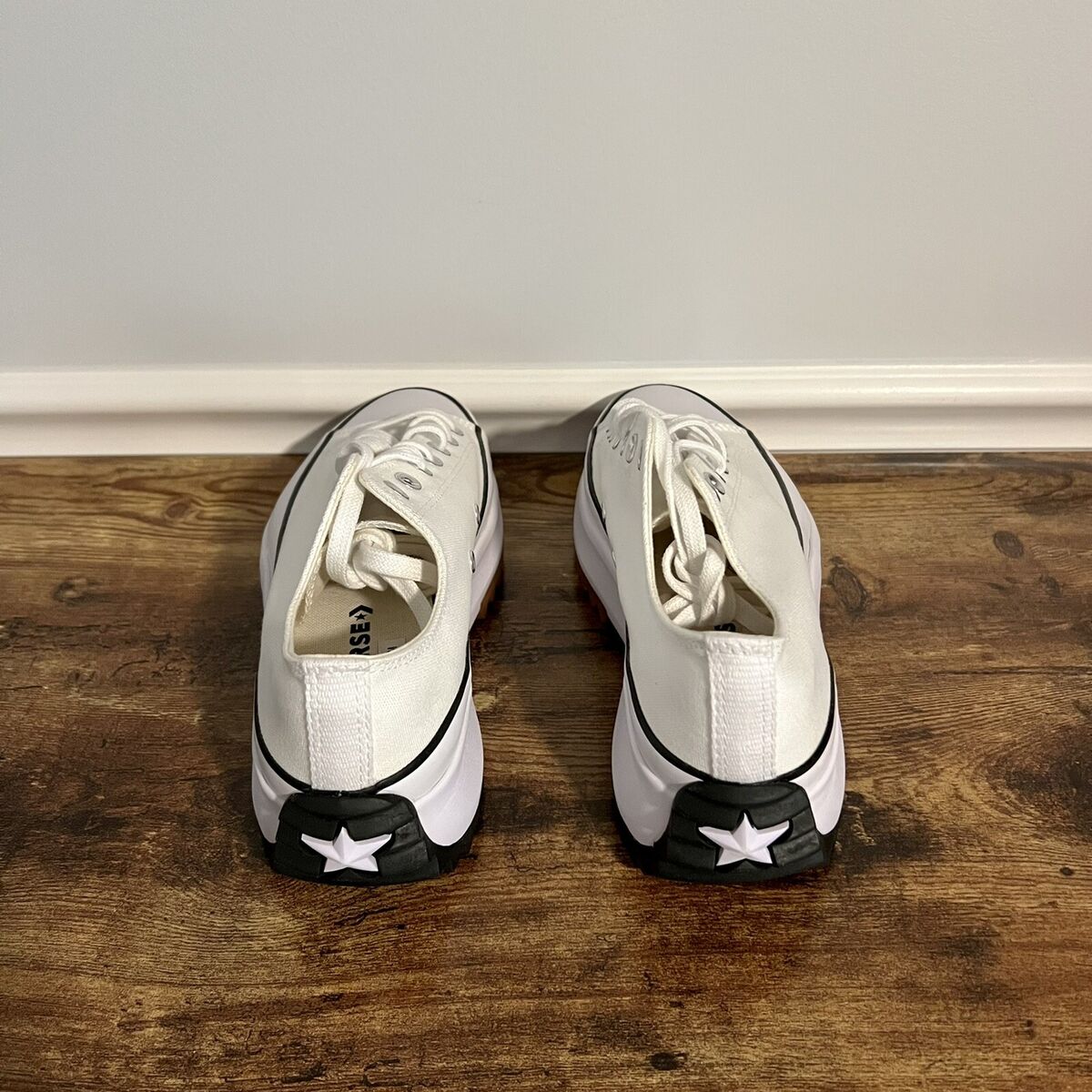 Converse Run Star Hike OX Low White Black Gum Platform Shoes Converse Run Star Hike OX Low White Black Gum Platform Shoes