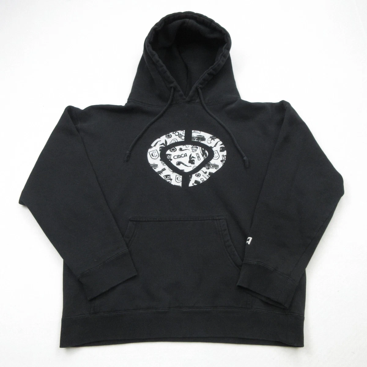 Circa Skateboarding Hoodie Graphic Logo Sweatshirt Black Men s