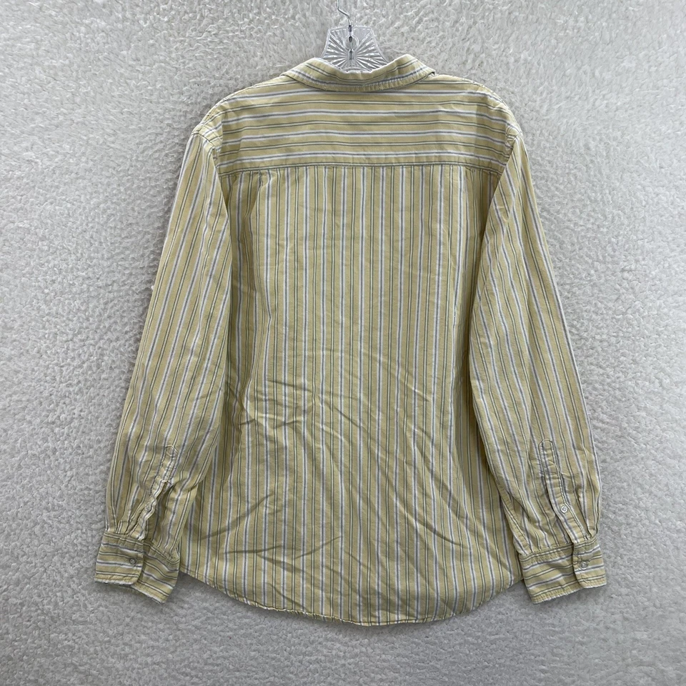 Camisa de Vestir Y2K Vintage Urban Pipeline Abotonada Grande Para Hombre Amarillo Rayas Foto 2 de 4