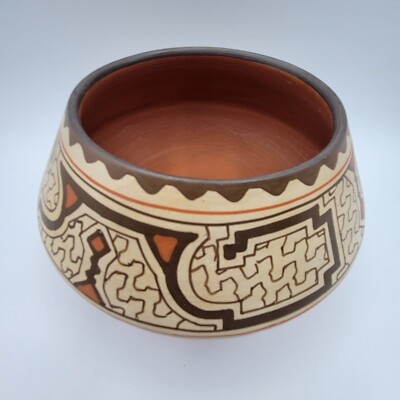 Shipibo Conibo Peruvian Pottery Bowl Handmade