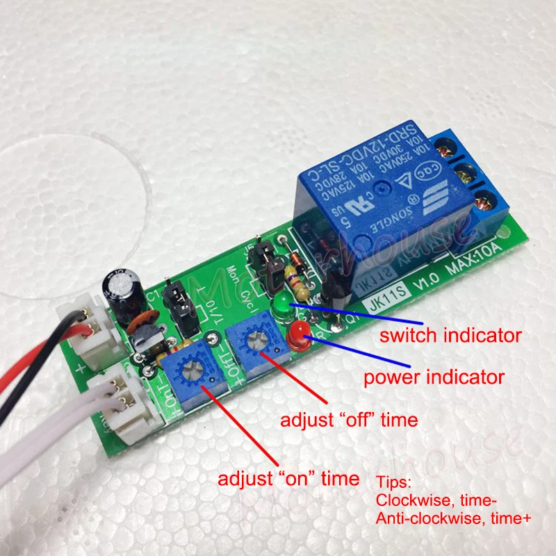 DC 5V 12V 24V Trigger Delay Time Cycle Turn On/Off Timer Relay Control Switch - Image 2 of 4