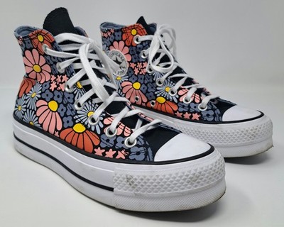 Womens Converse Chuck Taylor All Star Lift Platform Floral Hi Top Shoes  Size