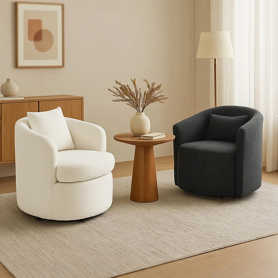 Levede Swivel Barrel Chair Armchairs Barrel Cup Tub Accent Sofa Lounge Armrest