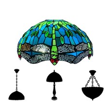Tiffany Style Replacement Shade 10/16" Multicolour Stained Glass Lamp UK