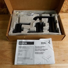 Moen Genta T6708BL Matte Black Widespread Bathroom Faucet Lever less valve