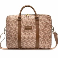 "Torba Guess Gcube Stripes Na Laptopa 16\" - BrąZowa - BrąZowy Guess"