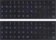 English Keyboard Stickers, 2 Pack Replacement Letters 