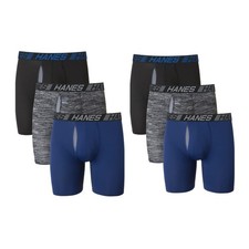 Hanes Men's Underwear Pack, 6-Pack, Total Support Pouch Boxer Briefs XTEMP SM