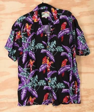 Paradise Found Hawaiian Jungle Bird Magnum PI Shirt Mens Large Made in Hawaii