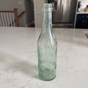 Vintage Antique Conrad Seipp Green Glass Chicago Beer Bottle Early 20th Cent 