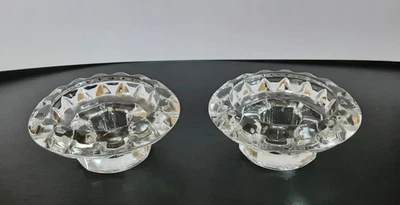 PAIRE DE PETITS BOUGEOIRS VINTAGE EN VERRE - Photo 1/4