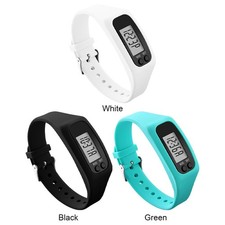 Time Display Outdoor Sports UK/LED Pedometer Bracelet Step Counter Watch 12/24H