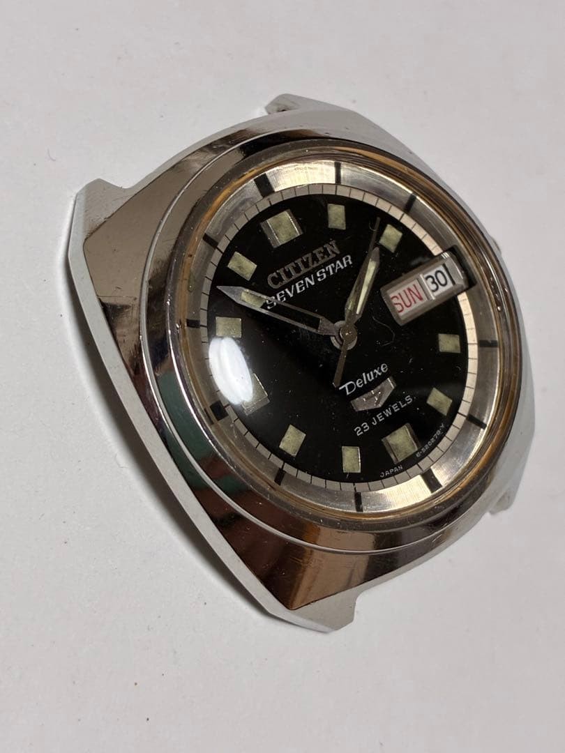 Mdate2 Citizen Seven Star Deluxe Automatic Men's Watch Black Luminous Dial ...
