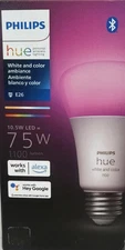 Philips Hue 75W Smart Lightbulb Color White 1100 Lumens A19 NEW FREE FAST SHIP