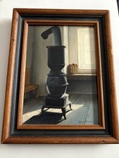 Jane Mihalik Painting Pierce Mill Heating Stove Miniature Oil Rock Creek Park DC