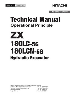 HITACHI ZX180LC-5G ZX180LCN-5G Excavator Operational Principle Technical Manual