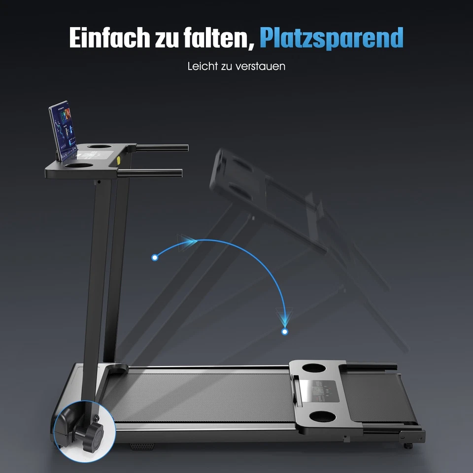 Treadmill for home folding with handrail 2PS, 1-12km/h, 150 kg, for Hlawzgaaovfz - Image 3 of 4