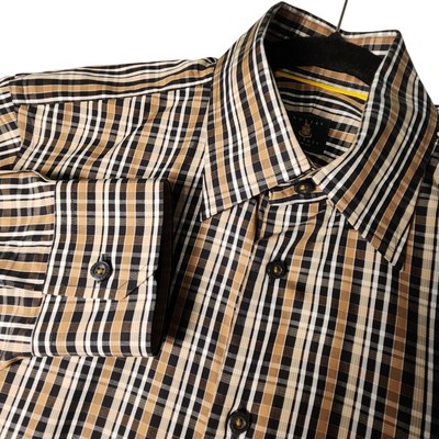 Robert Talbott Trim Fit Plaid Dress Shirt Men's Large Long Sleeve Button Down