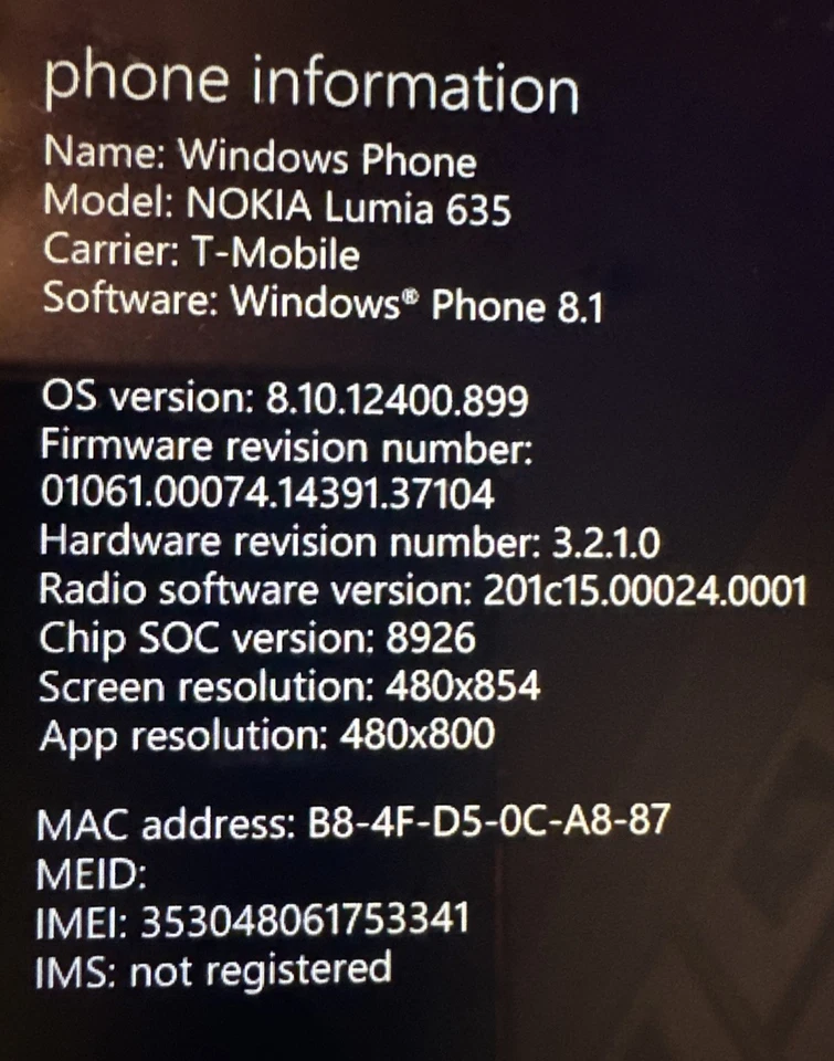 Nokia Lumia 635 8GB White (T-Mobile) Fast Ship Good Used Cracked!! - Image 2 of 4