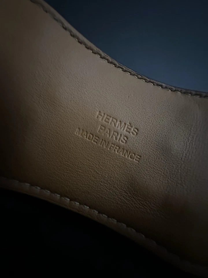 Pulsera Hermes Swift Collier de Chien CDC Cuero Negro Plata Tachonado Foto 3 de 4